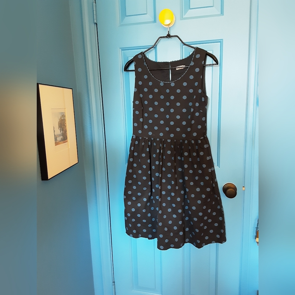 Cath Kidston Black and Blue Polka Dot Dress